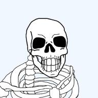bone clenched_teeth halloween no_eyes no_nose open_mouth series:skeletonjaks skeleton soyjak spine teeth variant:feraljak // 1500x1500 // 89.7KB