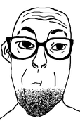 :< bald closed_mouth ear eyebrows forehead_mark glasses nasolabial_folds stubble variant:whocares white_background white_skin // 491x824 // 24.9KB