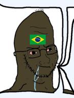 brainlet brazil brown_skin closed_mouth concerned country countrywar drool flag flag:brazil glasses soyjak speech_bubble speech_bubble_empty stubble variant:soyak // 419x555 // 57.1KB