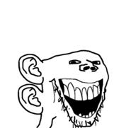 ear laughing looking_at_you open_mouth smile soyjak stubble subvariant:splicejak teeth variant:impish_soyak_ears // 485x457 // 23.8KB