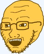 emoticon glasses grin happy open_mouth series:soymoji stubble variant:soyak yellow yellow_skin // 531x655 // 20.7KB