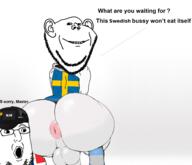 2soyjaks anus black_lives_matter bussy clothes coomer_artstyle ear femboy flag gay glasses hat hoodie lgbt meta:pornographic_content norway nsfw open_mouth penis smile soyjak stubble sweden sweden_yes testicles text variant:impish_soyak_ears variant:norwegian // 2950x2530 // 1.7MB