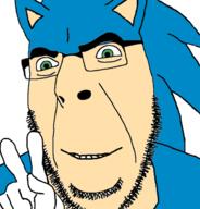 animal blue ear glasses hand hedgehog sega smile sonic sonic_the_hedgehog soyjak stubble variant:cobson video_game // 676x707 // 94.8KB