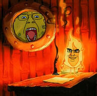 2soyjaks ash blue_eyes cartoon desk drawn_background fire full_body glasses looking_to_the_left nickelodeon objectsoy open_mouth paper smile smoke spongebob_squarepants stubble subvariant:chudjak_front variant:chudjak variant:gapejak window yellow_skin // 828x819 // 154.5KB
