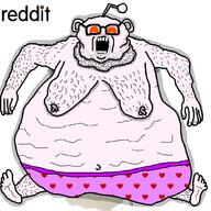 antenna arm armpit belly_button ear fingernail foot full_body glasses hairy hand heart leg logo neckbeard nipple obese open_mouth orange_eyes pink_skin piss reddit shadow underpants variant:snoojak wrinkles // 1080x1080 // 194.6KB