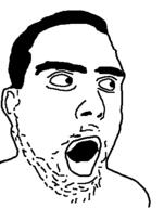 ear hair open_mouth soyjak stubble variant:unknown // 366x465 // 7.1KB