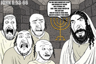bible_quote bible_verse christianity disgusted drawn_background jesus jesus_christ menorah merchant_nose multiple_soyjaks payot speech_bubble subvariant:soyak_(concerned) text variant:bernd variant:cobson variant:feraljak variant:markiplier_soyjak variant:soyak // 2732x1817 // 4.2MB