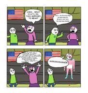 blood bloodshot_eyes clothes crying flag flag:transgender_pride_flag flag:united_states full_body glasses hair hand hanging leg market mart mustache neovagina open_mouth purple_hair rope soyjak stubble suicide tongue tranny united_states variant:bernd yellow_teeth // 1944x2048 // 439.7KB