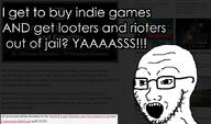 black_lives_matter glasses itch.io open_mouth soyjak stubble text variant:soyak // 680x399 // 41.7KB