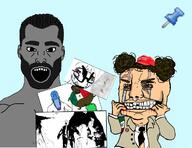 air_inflation air_pump angry arm beard black_skin bloodshot_eyes brown_hair calm cap clothes crying distorted donald_trump ear fat flag full_body gigachad glasses hair hand hat hose hose_inflation inflation_fetish leg maga meta:pornographic_content mexican_twink mexico multiple_soyjaks mustache nazism necktie open_mouth push_pin smile soyjak sticky stubble subvariant:big-boy swastika thick_eyebrows variant:bernd variant:chudjak variant:cryboy_soyjak variant:gapejak variant:markiplier_soyjak // 1200x923 // 402.0KB