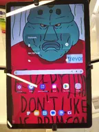 arm blue_skin clothes everything_i_dont_like_is_brimcoal fat green_skin irl irl_background lips meta:namefags meta:trevor_but_whiter operation_reality red_shirt squid squidward stink_lines sweating tablet text trevor_(user) upper_body variant:disgusting_trevorcreature // 3016x4032 // 3.3MB