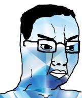 angry gem glasses hair soyjak variant:chudjak // 645x770 // 151.0KB