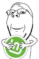 arm closed_mouth glasses gnulinux hand holding_object linux_mint smile soyjak stubble subvariant:wholesome_soyjak variant:gapejak // 676x1021 // 51.8KB