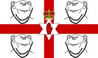 5soyjaks closed_mouth crown ear flag flag:northern_ireland glasses hand northern_ireland smile soyjak star_(symbol) stubble subvariant:massjak teeth united_kingdom variant:gapejak variant:impish_soyak_ears // 1920x1152 // 350.0KB