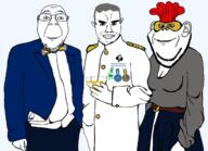 1488 4chan 4cuck 4cuck_clover award awards belt belt_buckle blue_jacket blue_pants bowtie champagne ear flag:transgender_pride_flag ghislaine_maxwell glasses gray_hair grey_hair harvey_weinstein jacket jeffrey_epstein jews mask military_uniform pedophilia queen_of_spades smirk smug soyjak_party spade subvariant:chudjak_front uniform variant:bernd variant:chudjak variant:cobson variant:impish_soyak_ears walmart white_shirt wine wine_glass // 1266x914 // 280.7KB