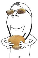 belly_button bread food glasses holding_object meat meta:tagme nipple smile soyjak stubble subvariant:wholesome_soyjak tuna tuna_sandwich variant:gapejak // 676x1021 // 192.4KB