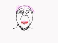 animated arm black_lives_matter glasses gore gun hair hand mustache open_mouth pink_hair smile soyjak stubble tranny variant:bernd // 480x360 // 500.9KB