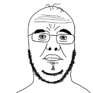 bags_under_eyes balding black_and_white closed_mouth eyebags eyebrows eyes fat forehead_lines glasses goatee hair lips nose soyjak stubble variant:ianjak white_background wrinkles // 679x680 // 27.1KB