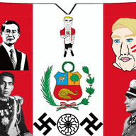 alberto_fujimori coat_of_arms cornucopia flag glasses klaus_barbie luis_sanchez_cerro peru sonnenrad speech_bubble speech_bubble_empty subvariant:chudjak_front subvariant:unbotheredchud swastika tree variant:chudjak vicuna white_skin yellow_hair // 632x502 // 80.3KB