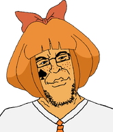 bow closed_mouth clothes epstein eyebrows freckes glasses jeffrey_epstein lips looking_at_you mymy_(ongezellig) necktie nose ongezellig orange_hair orange_skin queen_of_spades spade stubble transparent_background variant:epsteinjak // 616x715 // 18.3KB