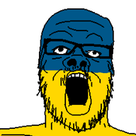 country flag flag:ukraine glasses mustache open_mouth soyjak stubble ukraine variant:a24_slowburn_soyjak // 454x520 // 7.4KB