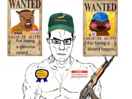 ak-47 award buff cap chain clothes cross gun hat hello_my_name_is_(sticker) looking_at_you meta:namefags nophono odessanbvll(namefag) olgol_(spadedfaggot) pigger shirtless shitskin subvariant:feralnigger subvariant:muscular_chud subvariant:olgolstein variant:chudjak variant:cobson variant:feraljak wanted wanted_poster white_background white_skin // 800x600 // 404.4KB