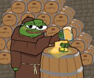 amphibian barrel beer cap cheese clothes frog green_skin hat mice monk mouse nas:pepe pepe_the_frog rat robes subnas:apu // 734x605 // 64.7KB