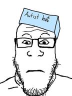 autism closed_mouth clothes flipped glasses hat neutral serious_hat soyjak stubble subvariant:neutralplier text variant:markiplier_soyjak // 480x640 // 105.2KB