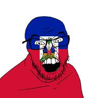 country flag flag:haiti glasses haiti open_mouth soyjak stubble teeth variant:feraljak // 1500x1500 // 69.3KB