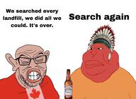 beer canada crying flag:canada headdress liberal native_american orange_shirt variant:feraljak variant:meximutt // 3464x2501 // 821.1KB