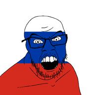 angry country flag glasses jacksepticeye looking_at_you mustache open_mouth russian_federation soyjak stubble teeth variant:feraljak youtube // 1500x1500 // 22.0KB