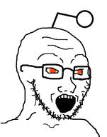 antenna glasses open_mouth orange_eyes reddit soyjak stubble variant:soyak // 753x960 // 28.9KB