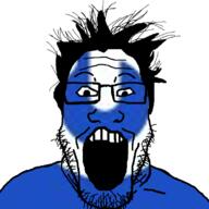 glasses gravatar hair logo open_mouth soyjak stubble variant:markiplier_soyjak // 800x800 // 155.5KB