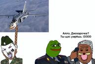 aircraft boris_yeltsin camouflage chechen chechnya clothes dzhokhar_dudaev erdl_pattern flag frog fsb grey_hair holding_object ichkeria m81 mikhail_barsukov pepe phone queen_of_spades rope russia spurdo su-24 suit transgender_flag variant:kuzjak war woodland // 1500x1024 // 342.8KB