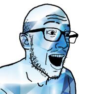 ear gem glasses mustache open_mouth smile soyjak stubble variant:esam // 443x474 // 131.2KB