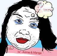 a_(4chan) closed_mouth clothes flag hair makeup nintendo onimai soyjak stubble subvariant:nulicia thought_bubble tranny transparent_background variant:alicia video_game // 592x579 // 46.9KB