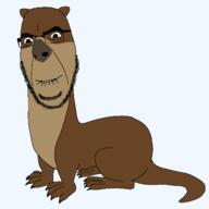 animal biting_lip claw ear full_body otter series series:animaljaks smile soyjak tail variant:cobson weasel // 1600x1600 // 32.1KB