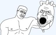 buff decapitation glasses holding_object holding_severed_head looking_up series:chud's_hitman stubble subvariant:kratos_chudjak template transparent_background variant:chudjak variant:cobson // 1597x1007 // 38.7KB