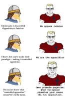 arm beard buff christian_cross christian_identity christianity clothes glasses hair helmet judaism nord nordic nordic_chad pagan paganism subvariant:muscular_chud text variant:chudjak viking white_background white_skin // 720x1059 // 53.2KB