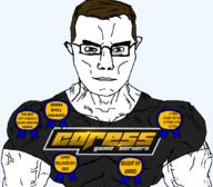 2000s 2008 award badge brown_hair bvll core-ss cyrillic_text glasses left_4_dead_(series) left_4_dead_2 muscles red_eyes soyjak steam subvariant:chudjak_front subvariant:muscular_chud text variant:chudjak vein website // 1059x929 // 231.7KB