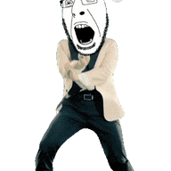 angry animated christmas clothes dance full_body gangnam_style glasses hat irl open_mouth santa_hat soyjak stubble variant:cobson // 300x513 // 476.4KB