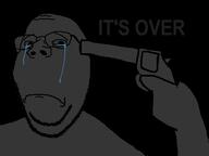 crying glasses gun hand holding_object its_over sad soyjak stubble subvariant:wholesome_soyjak suicide text variant:gapejak // 1209x904 // 29.9KB