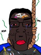 black_skin brown_skin bug fly hair jartycuck nigger rent_free rope slopjak subvariant:chudplier variant:chudjak variant:markiplier_soyjak // 600x800 // 133.8KB