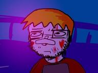 bandage blood closed_mouth glasses hair nate nose sad stubble tranny_artstyle white_skin yellow_hair // 800x600 // 31.0KB