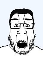 glasses hair open_mouth stubble subvariant:chudplier template variant:chudjak variant:markiplier_soyjak white_skin // 600x800 // 15.5KB