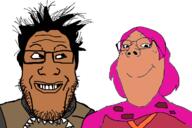 brown_skin femjak glasses hair lava pink pink_clothes sharkboy_and_lavagirl stubble variant:gapejak variant:markiplier_soyjak // 1200x800 // 214.2KB