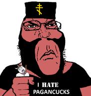 2soyjaks angry balding beard christianity closed_mouth clothes eastern_orthodox fist frown glasses hand hat holding_object i_hate merge nails noose orthodox orthodox_church orthodox_cross orthodoxy pagan pink_skin priest punisher_face red_eyes rope series:fusionjaks soyjak stubble subvariant:science_lover2 suicide text tshirt variant:bernd variant:markiplier_soyjak2 viking white_background // 952x1000 // 43.2KB
