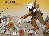 boot caveman crying gun holding_object holding_spear propaganda robe shield soldier soyjak_party spear tribe tunic variant:cryboy_soyjak variant:impish_soyak_ears win_big // 1364x1017 // 1.1MB