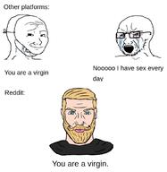 bloodshot_eyes crying glasses nordic_chad open_mouth reddit sex soyjak stubble text variant:soyak wojak // 680x700 // 150.5KB