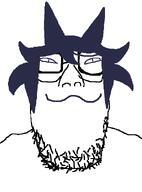 closed_mouth fpe fundamental_paper_education glasses hair iris miss_circle soyjak stubble variant:fat_engineer_soyjak // 458x619 // 10.7KB